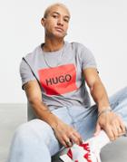 Hugo Dulive Box Logo T-shirt In Gray