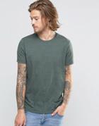 Asos T-shirt With Crew Neck In Green Marl - Green Gables Marl