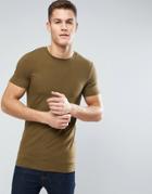 Asos Longline Muscle T-shirt In Brown - Brown