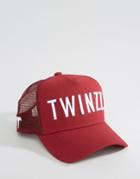 Twinzz Trucker Cap With Logo In Burgundy - Red