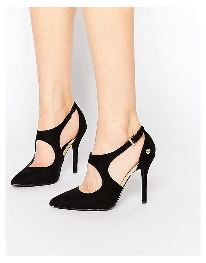 Blink Cut Out Heeled Shoes - Black
