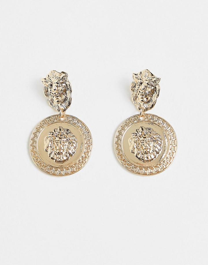 Pieces Coin Drop Earrings In Gold