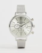Bellfield Ladies Gray Mesh Chronograph Watch In Gunmetal