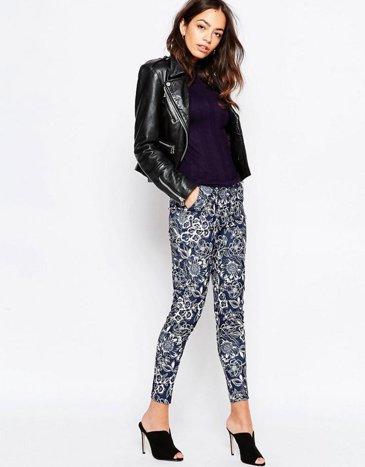 New Look Floral Print Pant - Blue