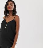 New Look Maternity Button Detail Cami In Black - Black