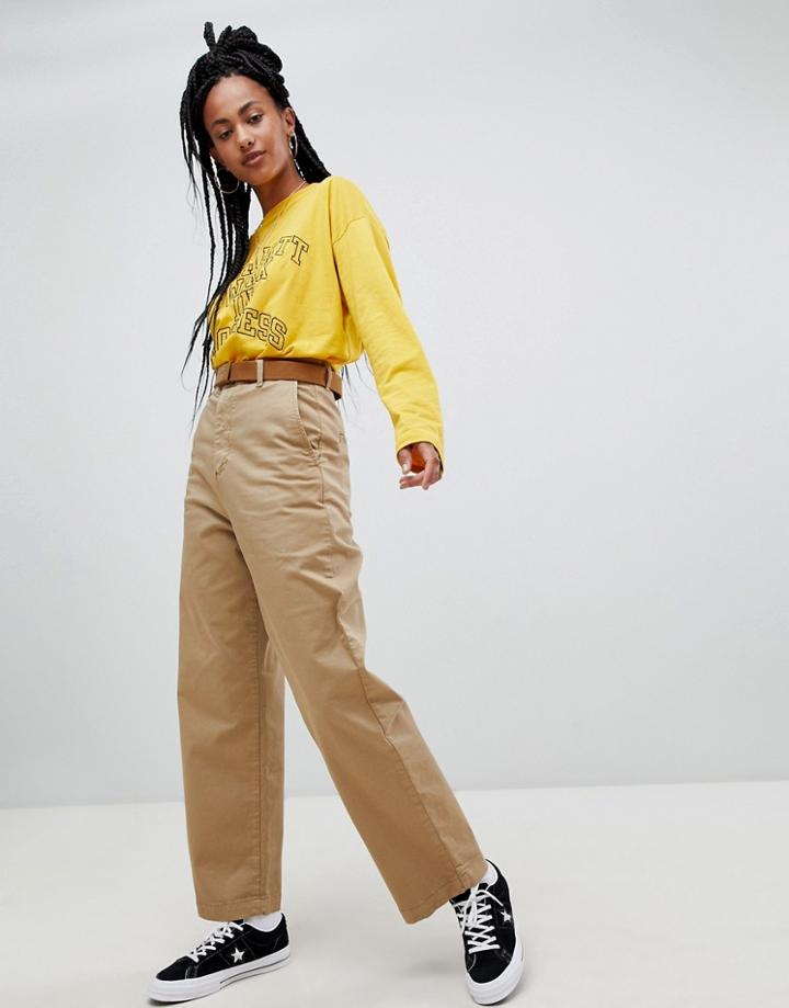 Carhartt Wip High Waist Relaxed Chinos - Beige