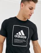 Adidas Training Box Logo T-shirt In Black