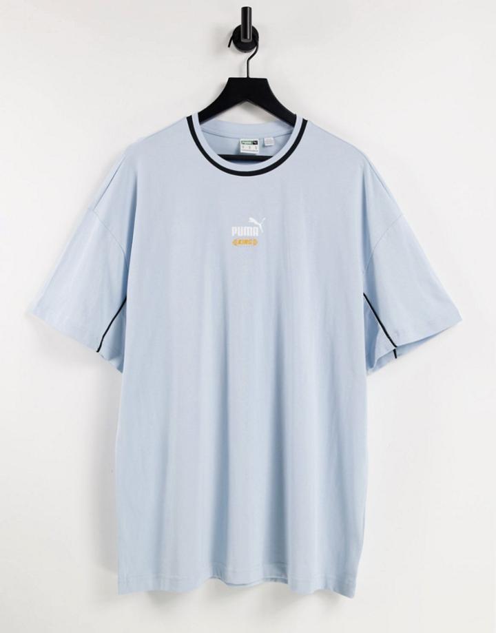 Puma King Boxy T-shirt In Baby Blue-blues