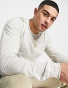 Nike Club Long Sleeve T-shirt In Cream-white