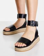 Topshop Paradise Espadrille Sandals In Black