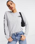 The North Face Brand Proud Long Sleeve T-shirt In Gray-grey