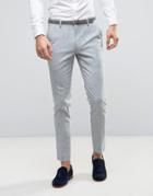 Asos Wedding Skinny Suit Pant In Crosshatch Nep - Gray
