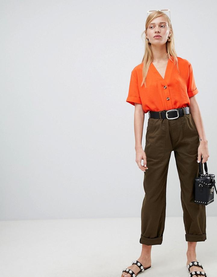 New Look Straight Leg Utility Pants - Green