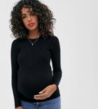 New Look Maternity Crew Neck Sweater In Black