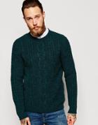 Asos Cable Knit Sweater - Green