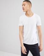 Esprit Organic T-shirt With Raw Edge - White