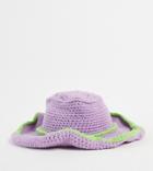 Collusion Unisex Knit Cowboy Hat In Lilac-purple