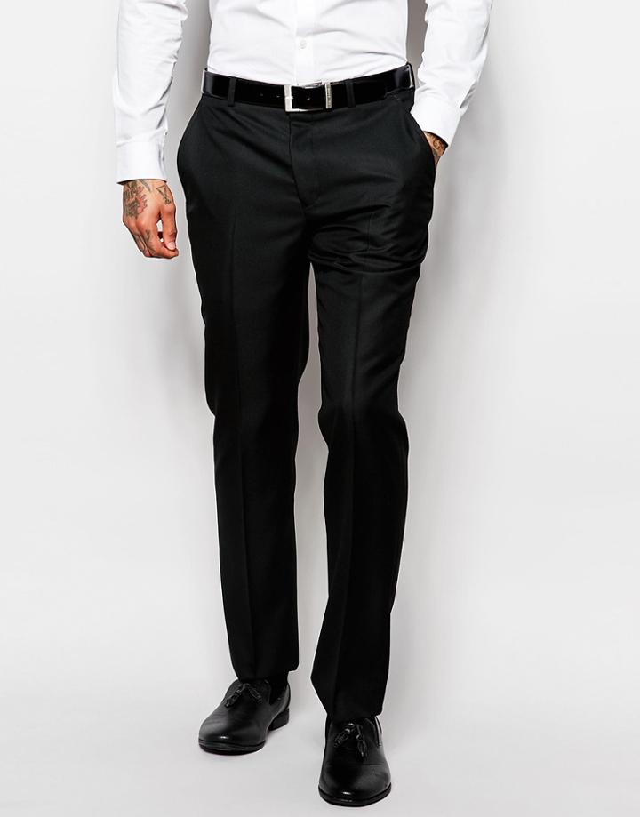 Asos Slim Tuxedo Suit Pants - Black