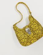 Asos Design 90s Snake Bag With Western Detail - Yellow