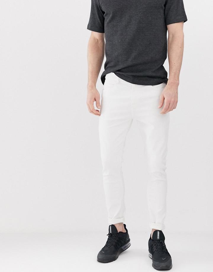 Bershka Super Skinny Jeans In White