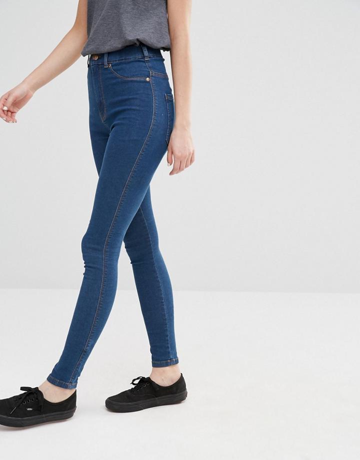 Dr Denim Solitaire High Waist Second Skin Superskinny Jean - Mid Stone
