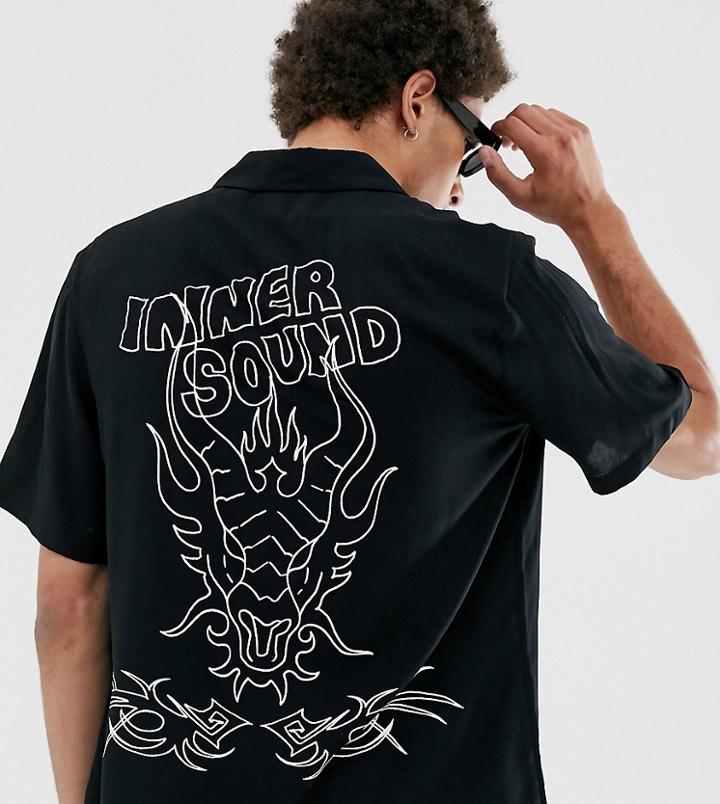 Collusion Revere Shirt With Graphic Placement Print