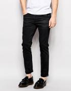 Asos Selvedge Skinny Jeans In Black - Black