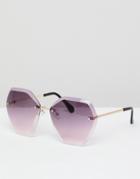 7x Jewel Shaped Double Lens Sunglasses - Purple