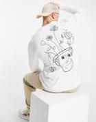 Only & Sons Long Sleeve T-shirt With Venus Head Back Print In White