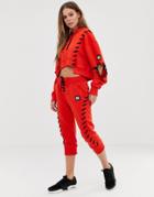 Ivy Park Craft Lace Up Sweatpants In Red