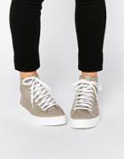 Park Lane Perf Leather High Top Sneakers - Gray