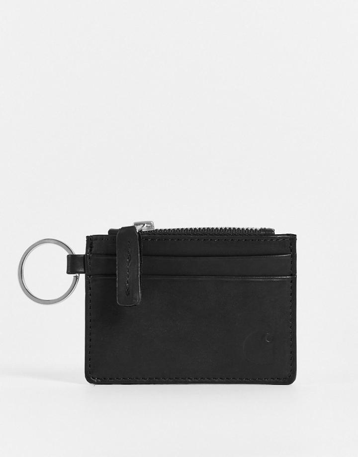 Carhartt Wip Leather Wallet In Black