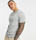 Asos Unrvlld Spply T-shirt With Logo Print In Neutral Gray-grey