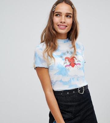 Cli Cli By Clio Peppiatt Mesh Top With Rhinestones - Blue