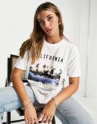 Rebellious Fashion California Graphic T-shirt In White