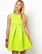 Aq Aq Major Structured Skater Dress - Green