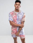 Jaded London Shirt With Revere Collar In Floral Print - Pink
