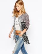 Esprit Fringe Kimono Cardigan - Black