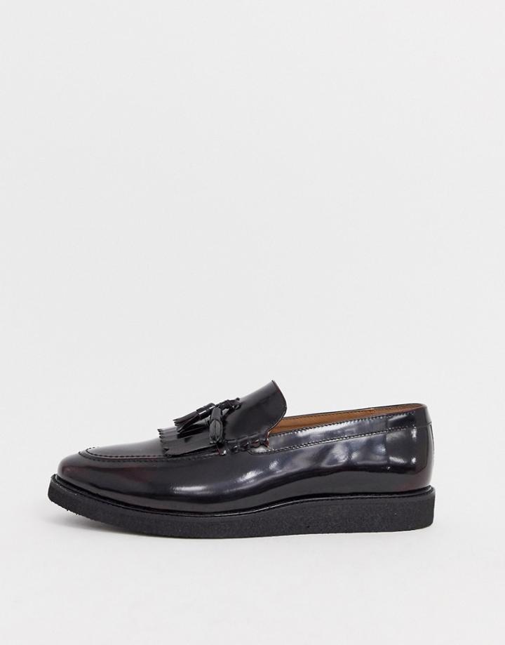 Walk London Del Loafers In Red High Shine - Red
