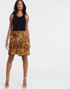 Missguided Lace Up Mini Skirt In Leopard Print-multi