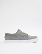 Asos Design Lace Up Plimsolls In Gray Twill - Gray