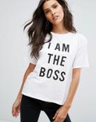 Mango Slogan Front T-shirt - White