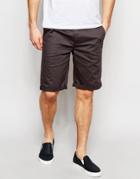 Asos Slim Chino Shorts In Long Length Washed Black - Washed Black