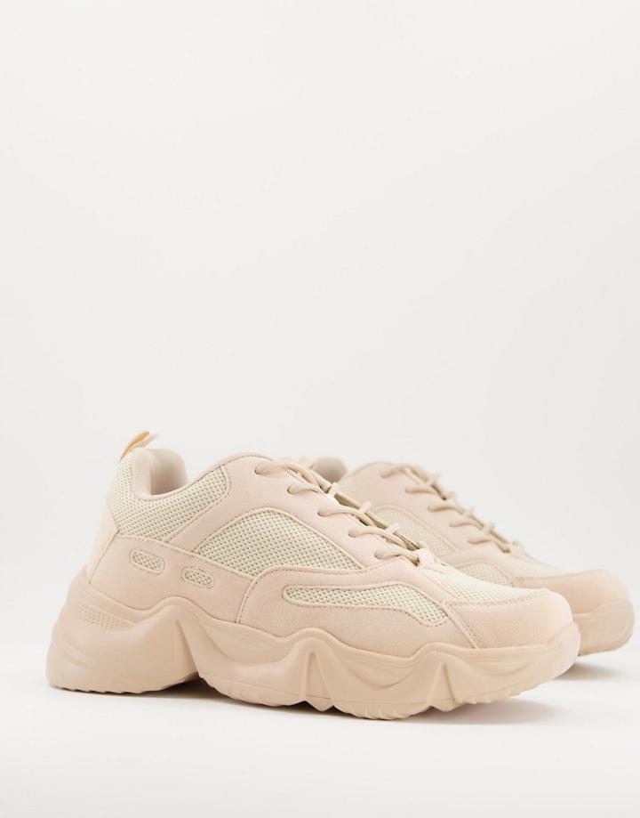 Public Desire Man Temper Sneakers In Beige-neutral