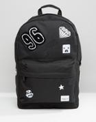 Spiral Backpack With Blackout Patches - Black