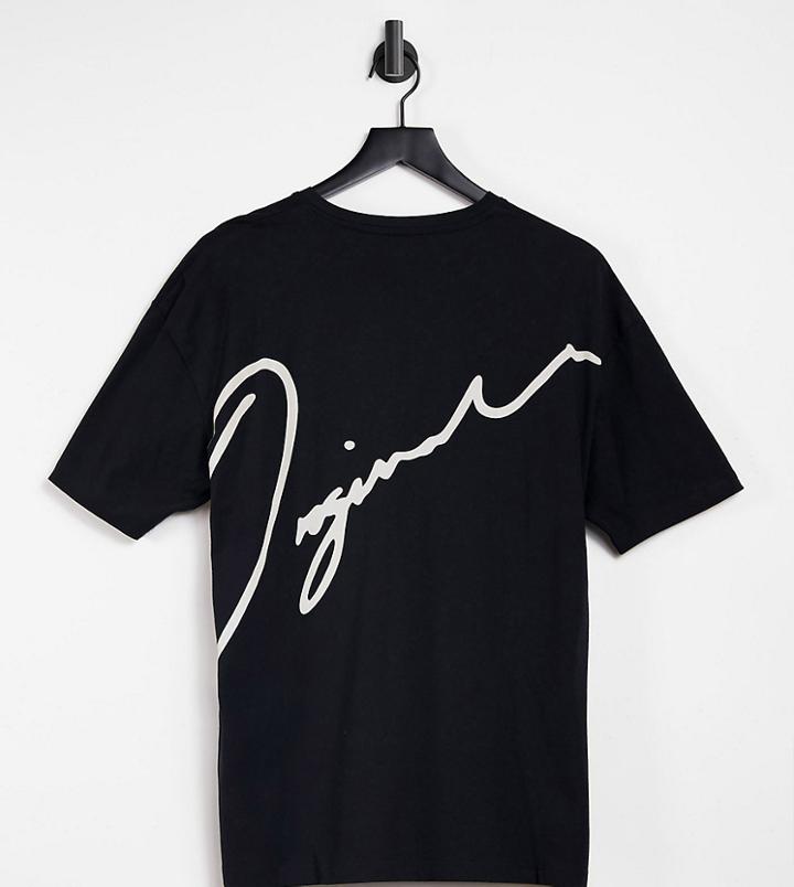 Jack & Jones Originals Oversize T-shirt With Script Logo Back Print In Black Exclusive At Asos