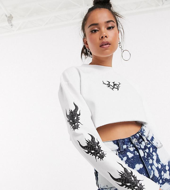 Collusion Tattoo Print Long Sleeve Top