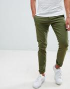 Selected Homme Chinos In Skinny Fit - Green