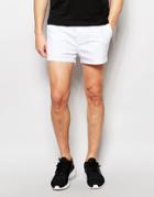Asos Slim Chino Shorts In White In Extreme Short Length - White