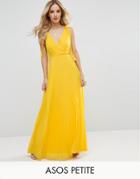 Asos Petite Cami Strap Tie Pleated Maxi Dress - Multi